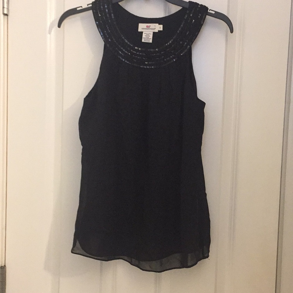 VINEYARD VINES BLACK “DRESSY TYPE” TANK TOP